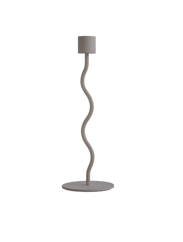 Best Sale Curved Candlestick 26cm Taupe Candlesticks & Candle Holders