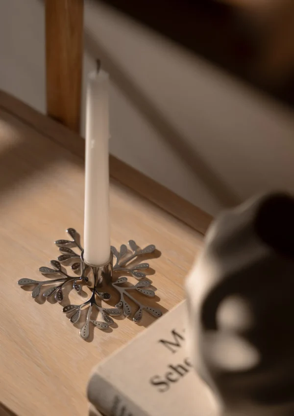 Clearance Mistletoe Candleholder Stainless Steel Candlesticks & Candle Holders | Seasonal