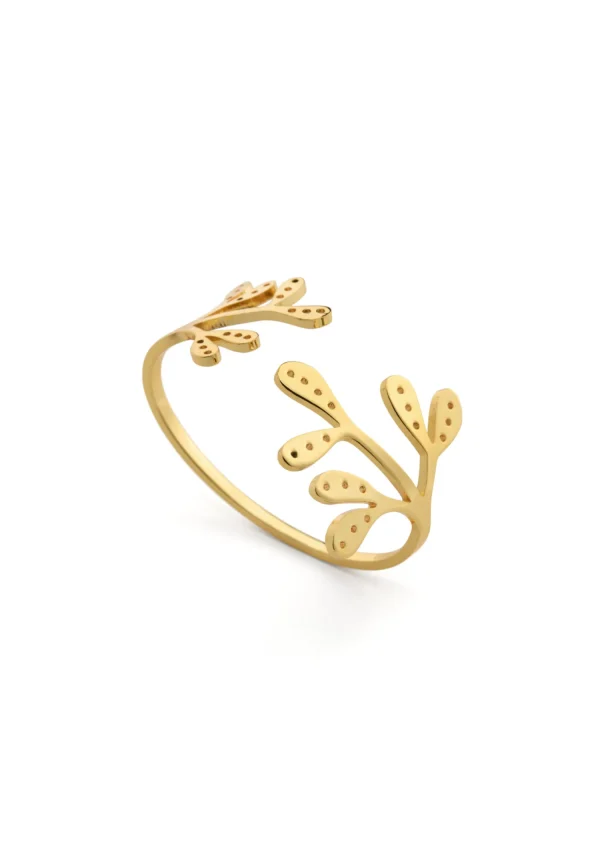Hot Mistletoe Napkin Ring Brass 2pc Seasonal