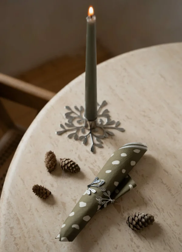 Cheap Mistletoe Napkin Ring Stainless Steel 2pc Seasonal