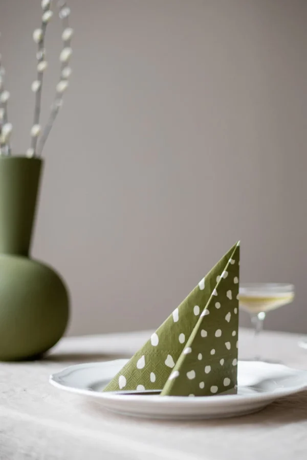 Online Napkin Dots Olive Napkins