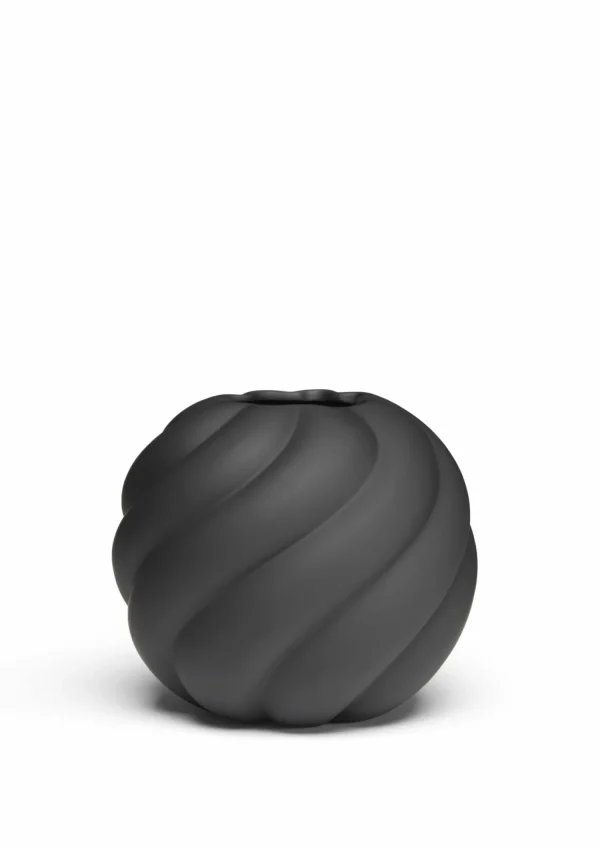 Online Twist Ball Vase 20cm Black Vases