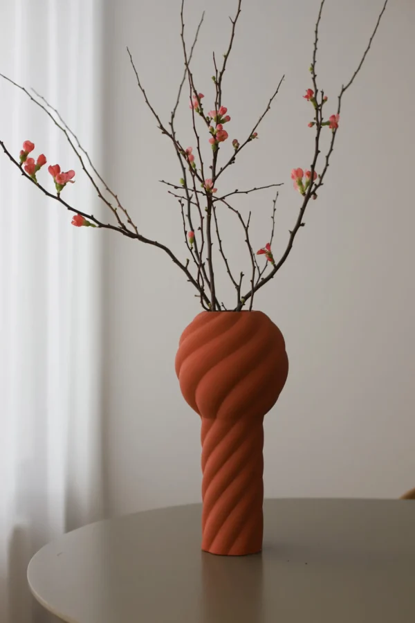 Best Sale Twist Pillar Vase 34cm Brick Red Vases