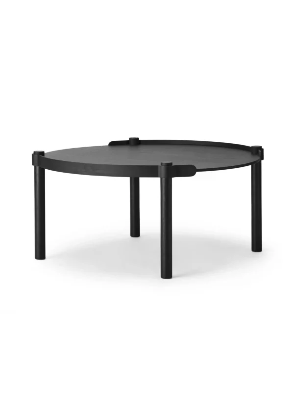Outlet Woody Round Table Black Stained Oak Furniture